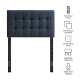 Cleo Upholstered Twin Size Headboard in Navy Chenille