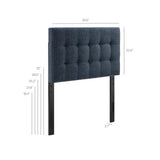 Cleo Upholstered Twin Size Headboard in Navy Chenille