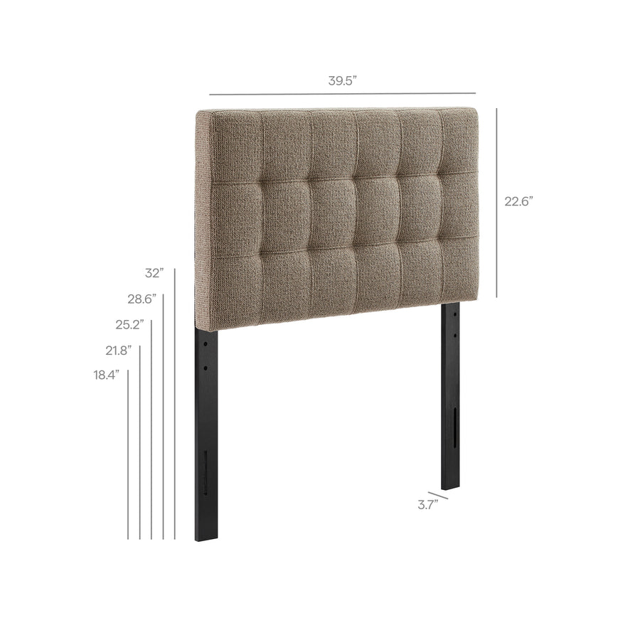 Cleo Upholstered Twin Size Headboard in Taupe