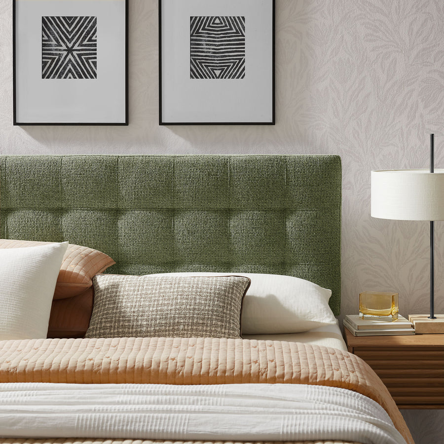 Cleo Upholstered Full Size Headboard in Leaf