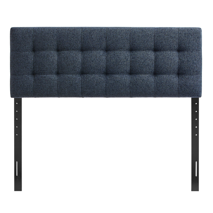 Cleo Upholstered Full Size Headboard in Navy Chenille