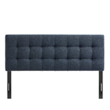 Cleo Upholstered Full Size Headboard in Navy Chenille