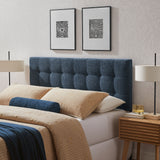 Cleo Upholstered Full Size Headboard in Navy Chenille