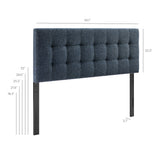 Cleo Upholstered Full Size Headboard in Navy Chenille