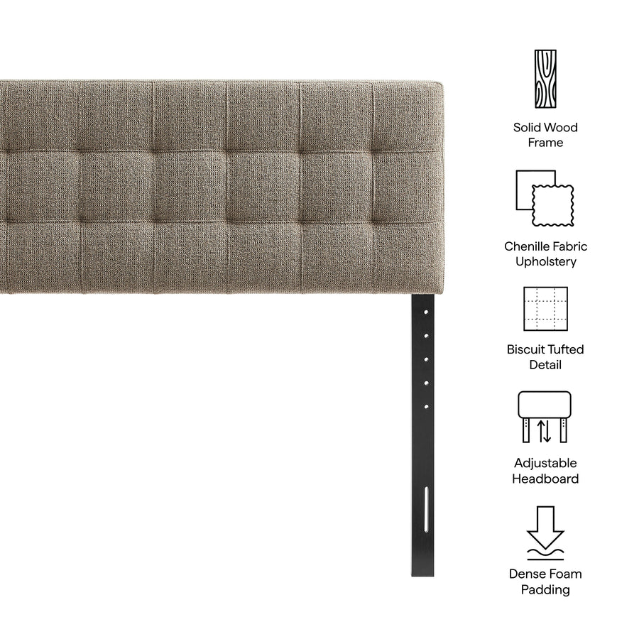 Cleo Upholstered Full Size Headboard in Taupe