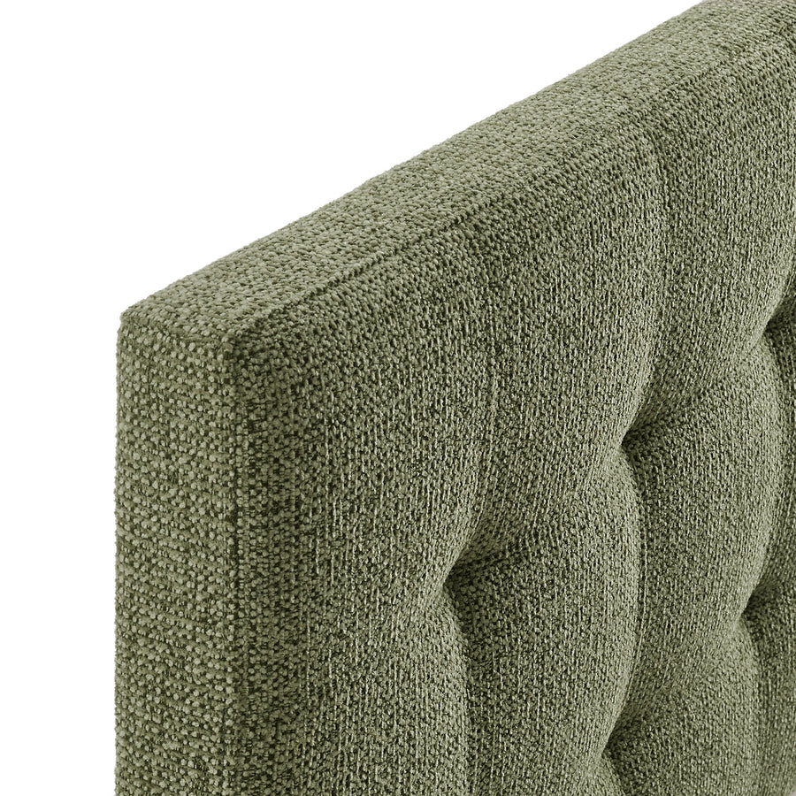 Cleo Upholstered Queen Size Headboard in Leaf