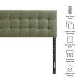 Cleo Upholstered Queen Size Headboard in Leaf