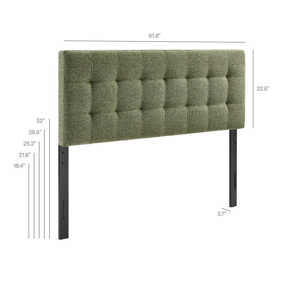Cleo Upholstered Queen Size Headboard in Leaf