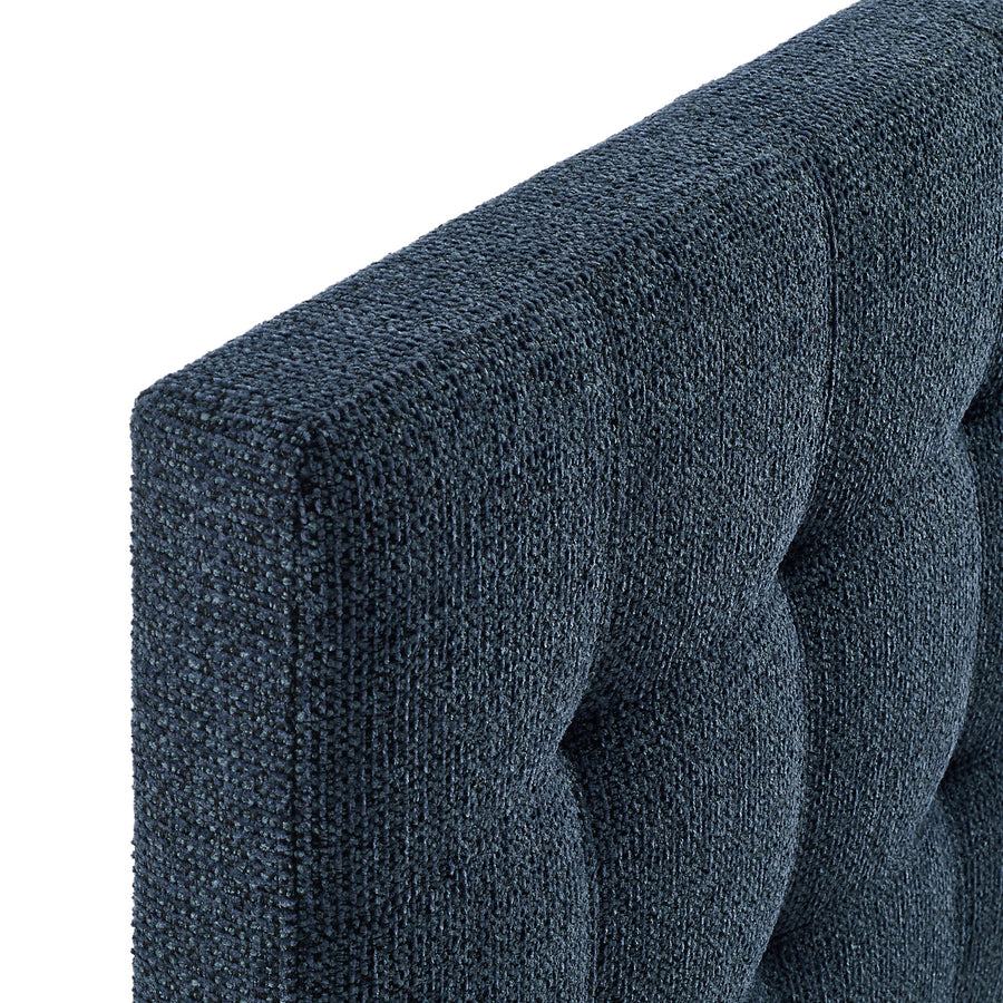 Cleo Upholstered Queen Size Headboard in Navy Chenille