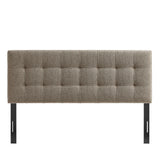 Cleo Upholstered Queen Size Headboard in Taupe
