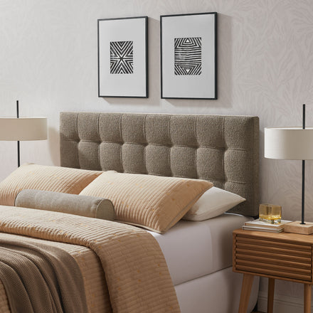 Lily Upholstered Queen Size Headboard in Taupe
