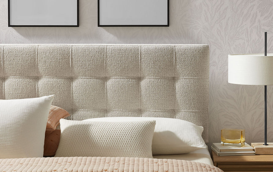 Cleo Upholstered King Size Headboard in Dove Gray