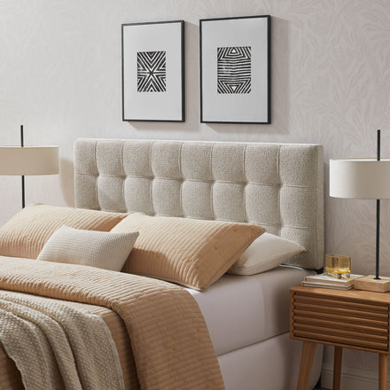 Lily Upholstered King Size Headboard in Dove Gray