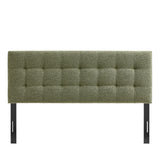 Cleo Upholstered King Size Headboard in Leaf