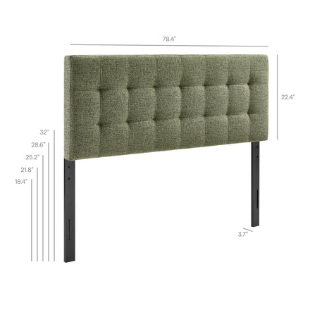 Lily Upholstered King Size Headboard in Leaf