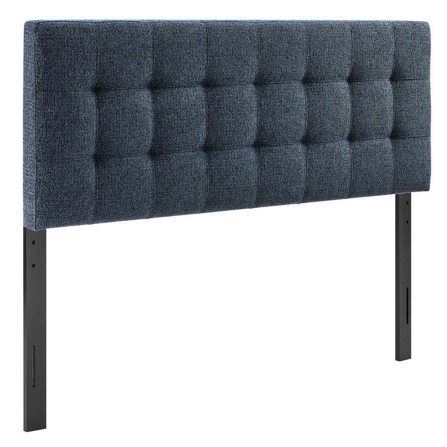 Cleo Upholstered King Size Headboard in Navy Chenille