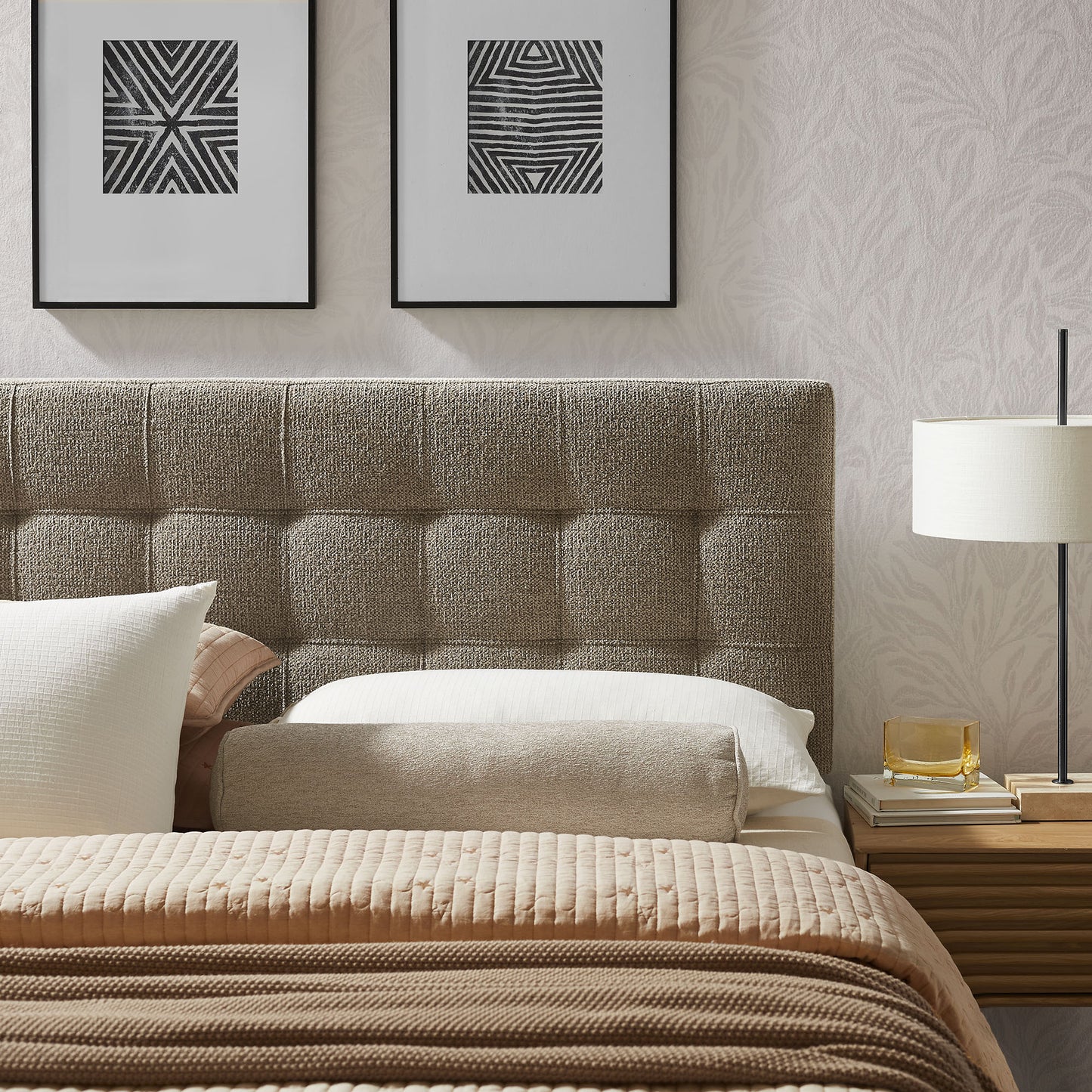 Lily Upholstered King Size Headboard by Furniture for America