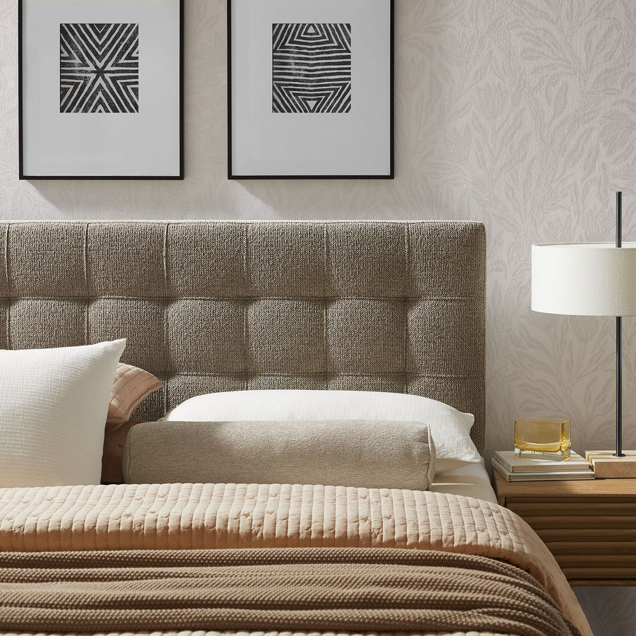 Cleo Upholstered King Size Headboard in Taupe