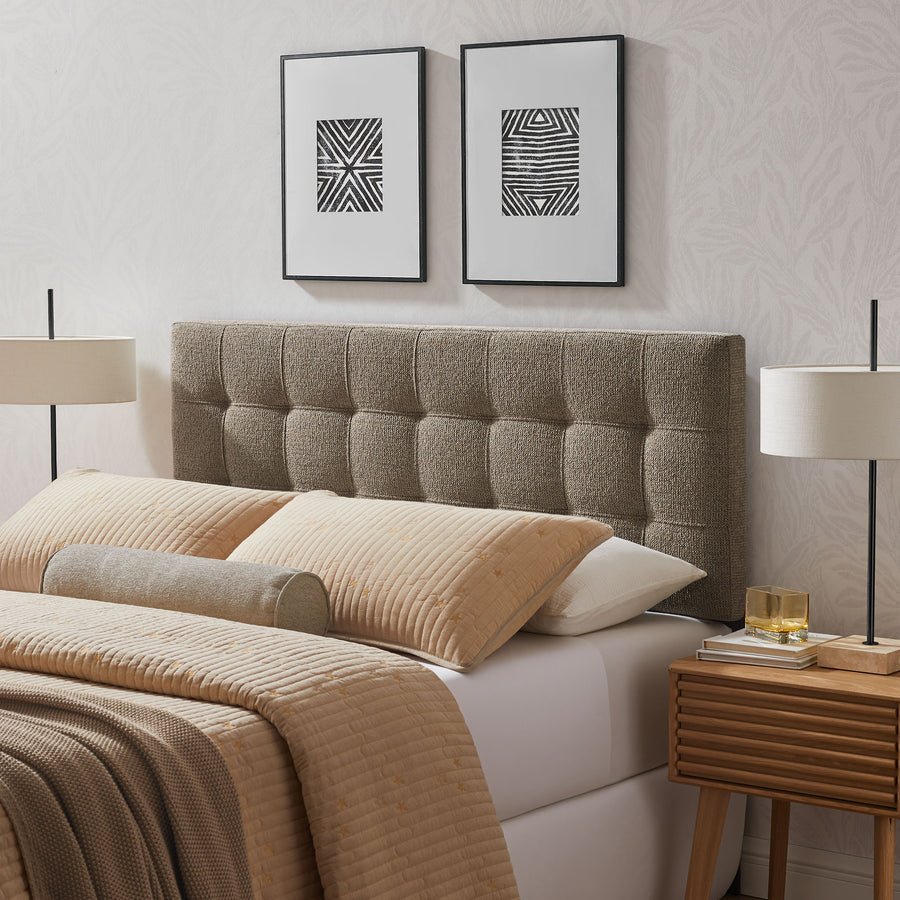 Cleo Upholstered King Size Headboard in Taupe