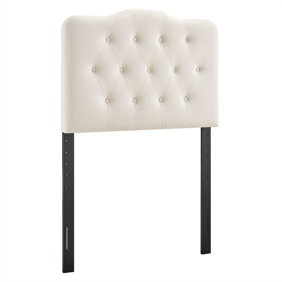 Sage Stain-Resistant Performance Velvet Twin Headboard in Alabaster
