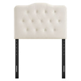 Sage Stain-Resistant Performance Velvet Twin Headboard in Alabaster