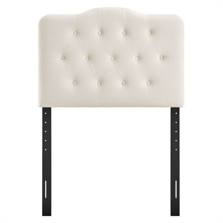 Annabel Stain-Resistant Performance Velvet Twin Headboard in Alabaster
