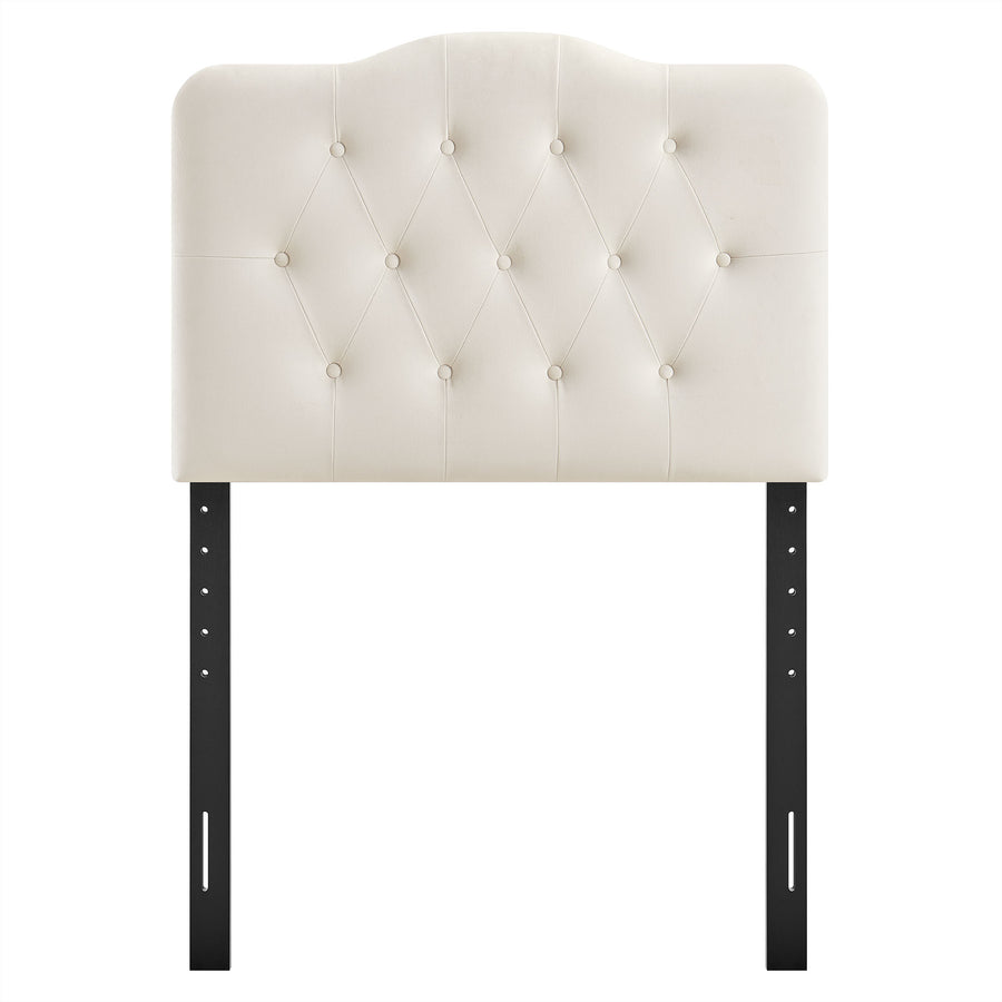 Sage Stain-Resistant Performance Velvet Twin Headboard in Alabaster
