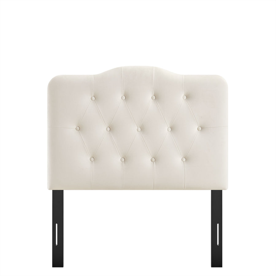 Sage Stain-Resistant Performance Velvet Twin Headboard in Alabaster