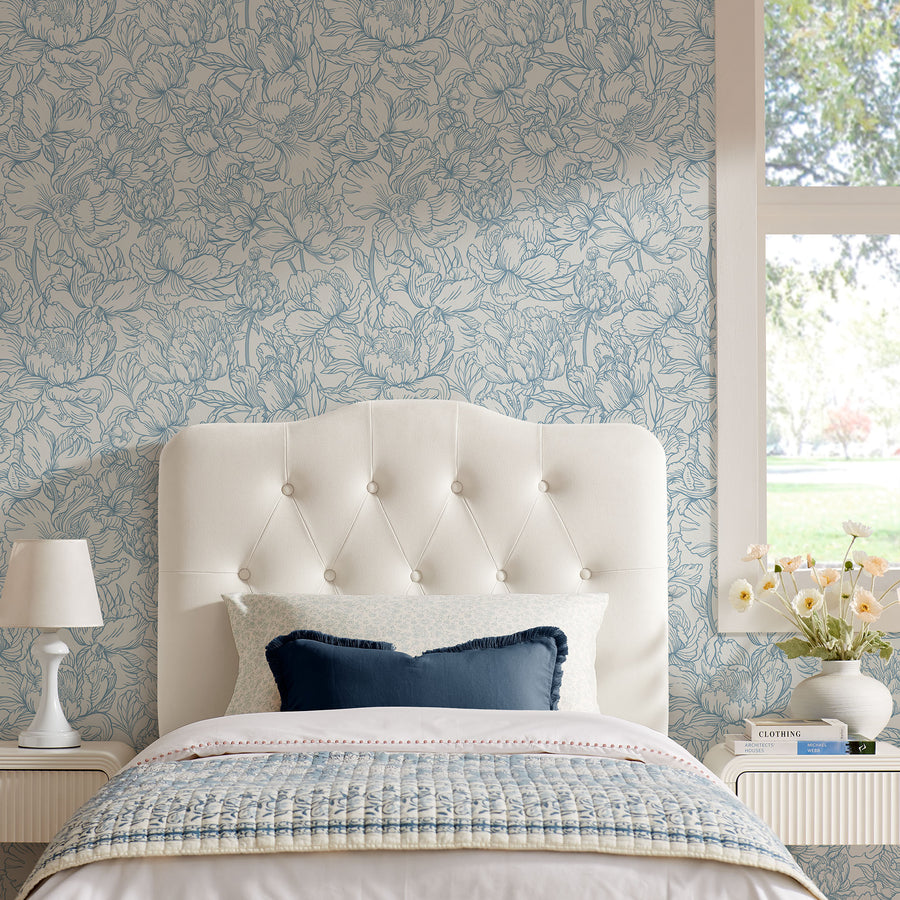Sage Stain-Resistant Performance Velvet Twin Headboard in Alabaster
