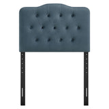 Sage Stain-Resistant Performance Velvet Twin Headboard in Cadet Blue