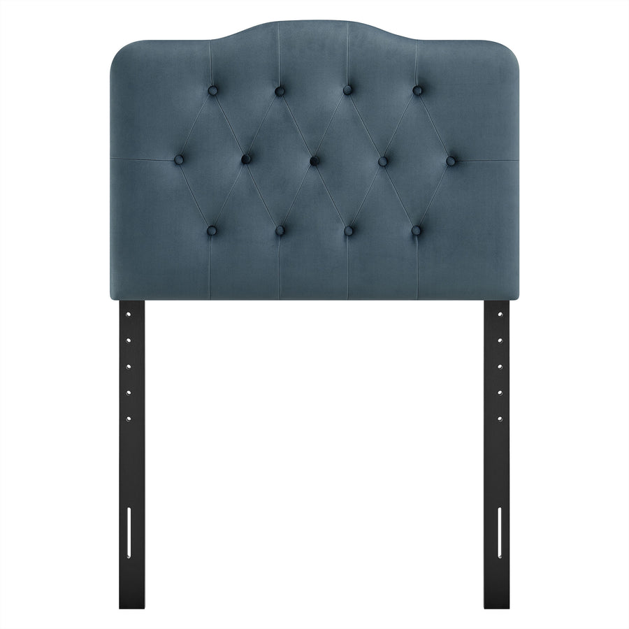 Sage Stain-Resistant Performance Velvet Twin Headboard in Cadet Blue