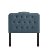 Sage Stain-Resistant Performance Velvet Twin Headboard in Cadet Blue