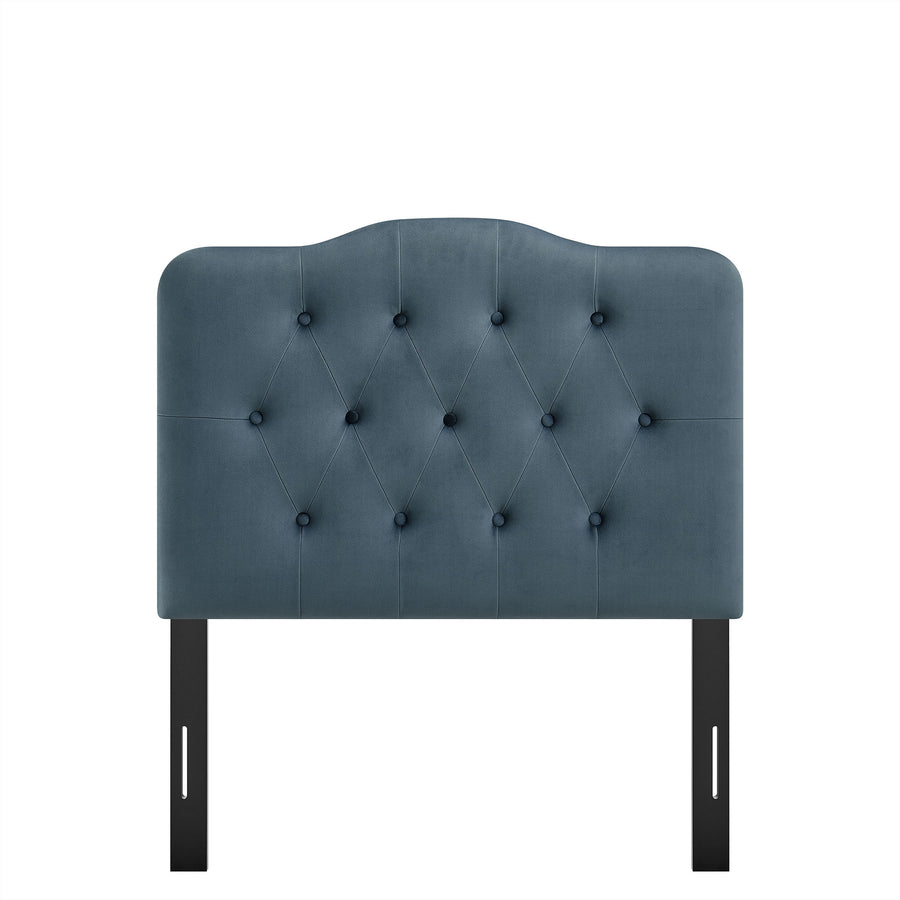 Sage Stain-Resistant Performance Velvet Twin Headboard in Cadet Blue