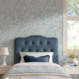 Sage Stain-Resistant Performance Velvet Twin Headboard in Cadet Blue