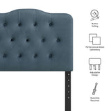Sage Stain-Resistant Performance Velvet Twin Headboard in Cadet Blue