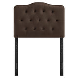 Sage Stain-Resistant Performance Velvet Twin Headboard in Chocolate Brown