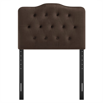 Annabel Stain-Resistant Performance Velvet Twin Headboard in Chocolate Brown