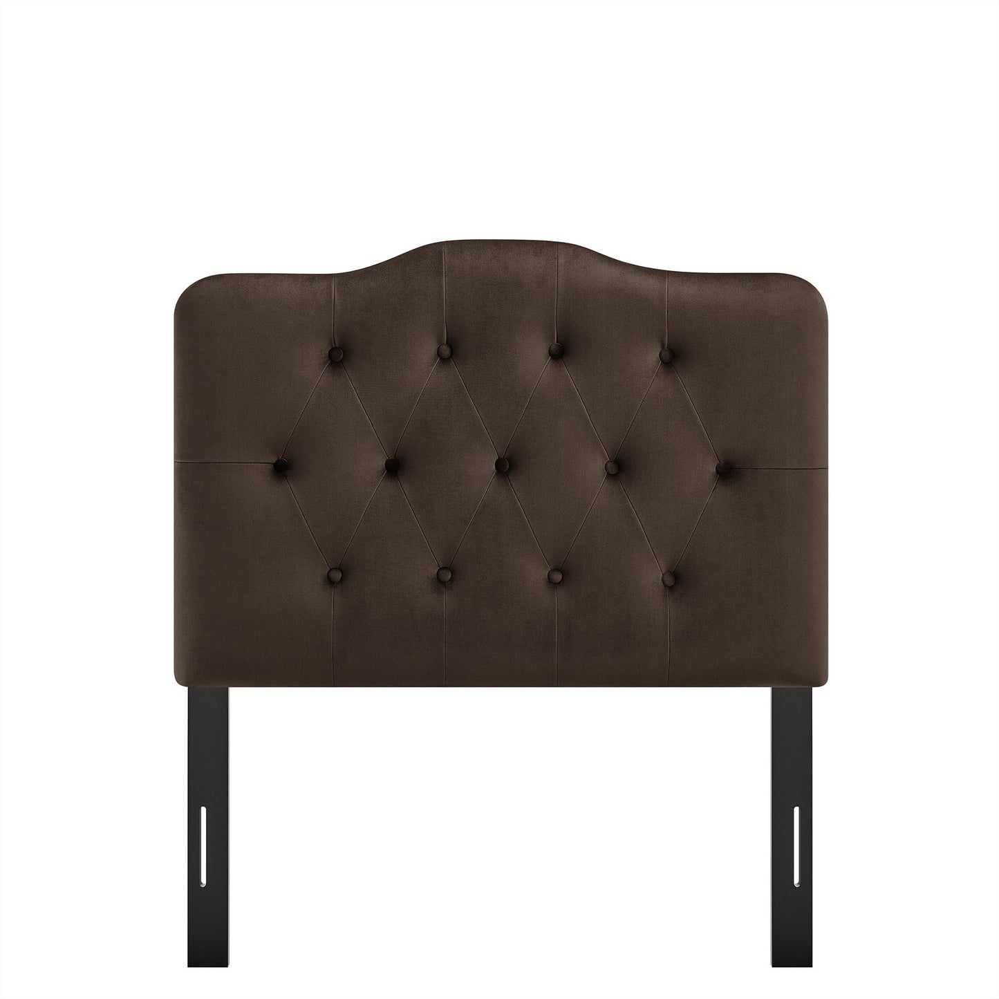 Sage Stain-Resistant Performance Velvet Twin Headboard in Chocolate Brown
