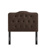 Sage Stain-Resistant Performance Velvet Twin Headboard in Chocolate Brown