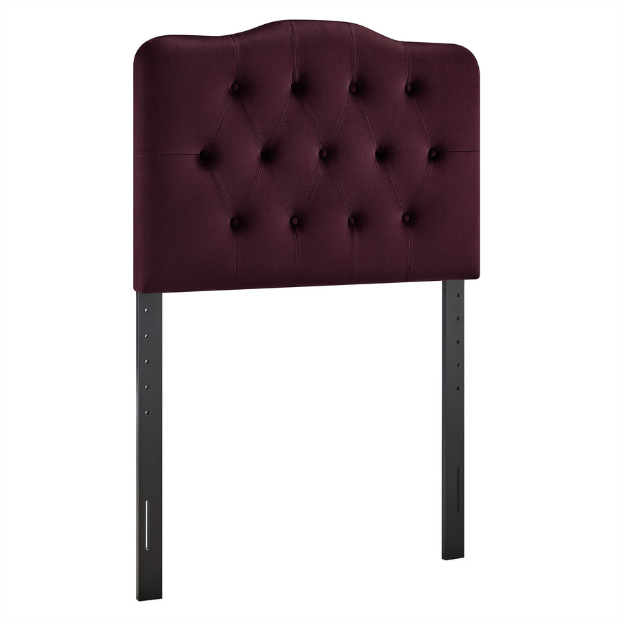 Sage Stain-Resistant Performance Velvet Twin Headboard in Mulberry