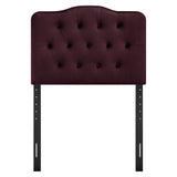 Sage Stain-Resistant Performance Velvet Twin Headboard in Mulberry