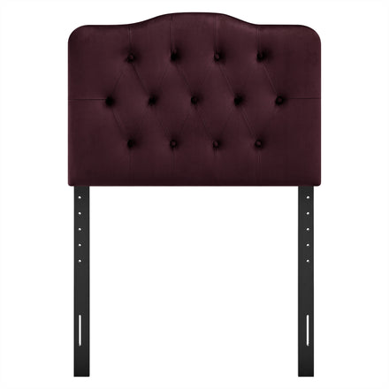 Annabel Stain-Resistant Performance Velvet Twin Headboard in Mulberry