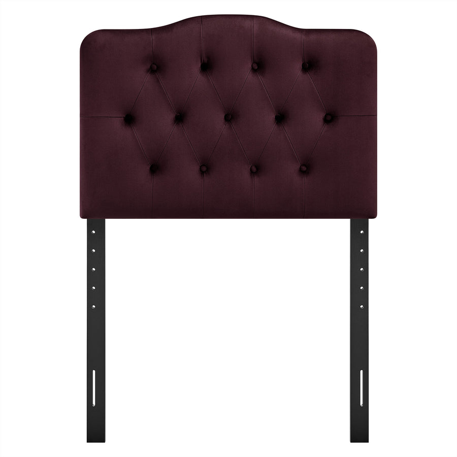 Sage Stain-Resistant Performance Velvet Twin Headboard in Mulberry