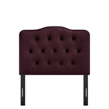 Sage Stain-Resistant Performance Velvet Twin Headboard in Mulberry