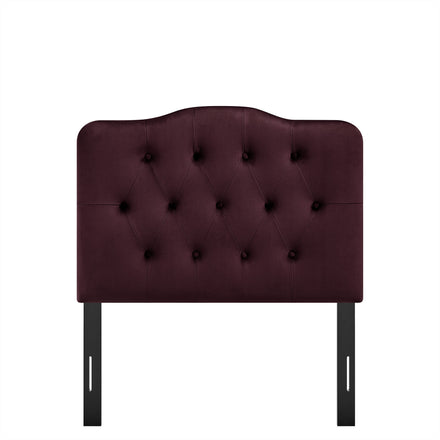 Annabel Stain-Resistant Performance Velvet Twin Headboard in Mulberry