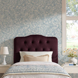 Sage Stain-Resistant Performance Velvet Twin Headboard in Mulberry