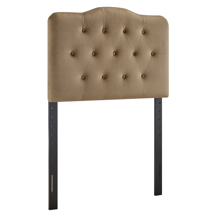Sage Stain-Resistant Performance Velvet Twin Headboard in Taupe