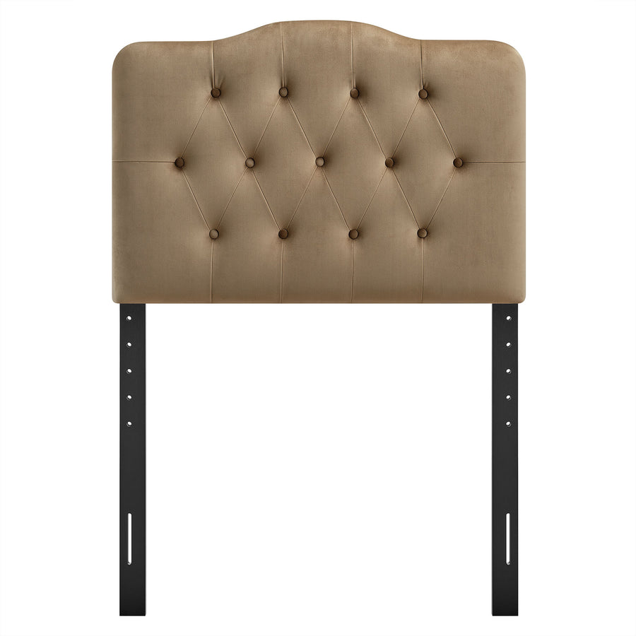 Sage Stain-Resistant Performance Velvet Twin Headboard in Taupe