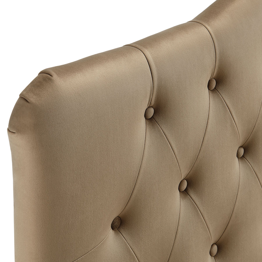 Sage Stain-Resistant Performance Velvet Twin Headboard in Taupe