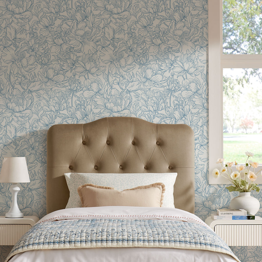 Sage Stain-Resistant Performance Velvet Twin Headboard in Taupe